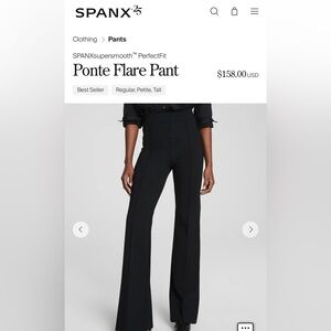 SPANX Ponte Flare Black Pants Medium Tall